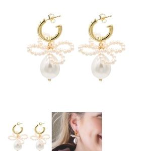 Hazen & Co. Rowe Pearl Earrings. New!  Never worn!  Beautiful freshwater pearls!